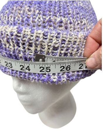 Alpaca Silk Beanie in Lavender and White, Double Thick, Reversible Winter Hat