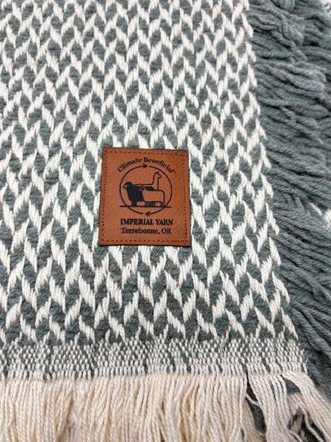 Alpaca and Cotton Throw, Chevron Weave Blanket, USA Made