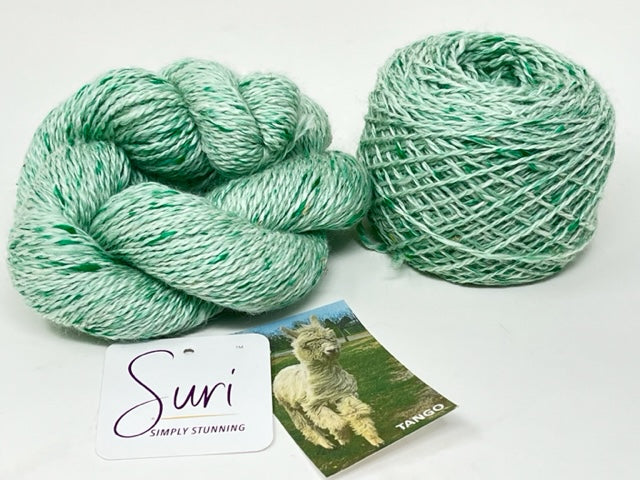 Suri Alpaca Blend Yarn Minty Green, by Tango, 2 Ply Sport Weight-2PointFarmAlpacas