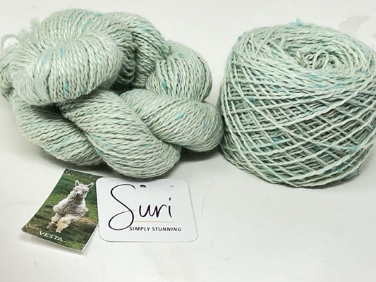 Suri Alpaca Blend Yarn Light Minty Green, by Vesta, 2 Ply DK Weight