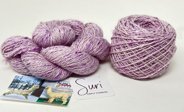 Suri Alpaca Blend Yarn Lavendar, by Megahertz & Bocelli, 2 Ply DK Weight-2PointFarmAlpacas