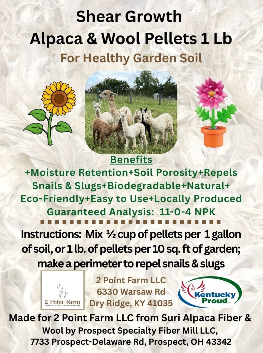 Shear Growth Alpaca and Wool Pellets for the Garden 1 Lb.