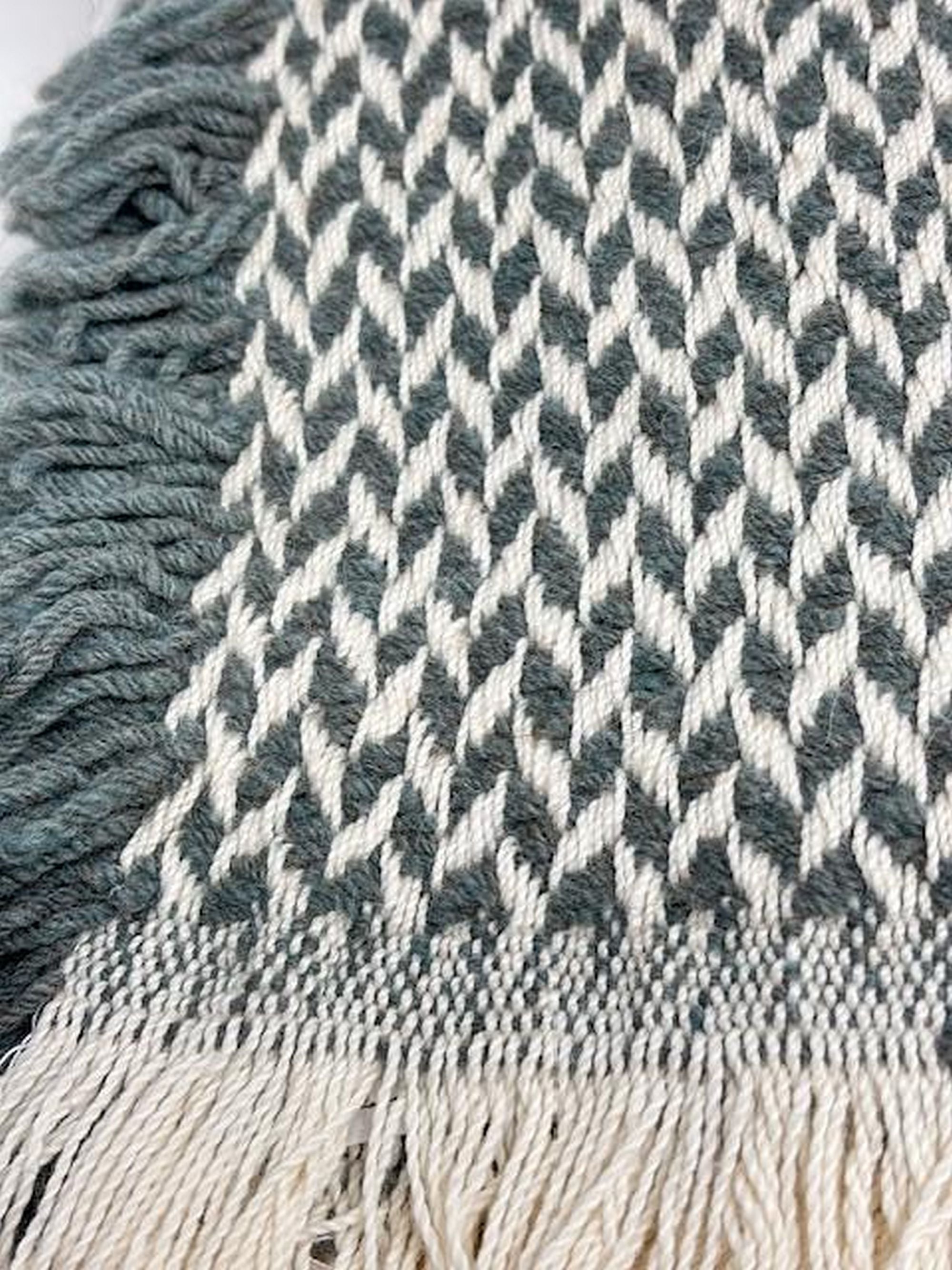 Alpaca and Cotton Throw, Chevron Weave Blanket, USA Made