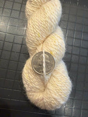 Confetti Whisper Yarn, Suri Blend, White and Silk Speckles, Dk Weight, 200 Yards