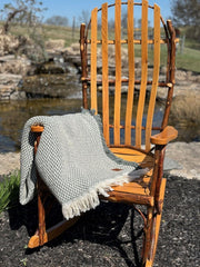 Alpaca and Cotton Throw, Chevron Weave Blanket, USA Made