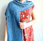 100% Suri Alpaca Knit Scarf, Cabled Design