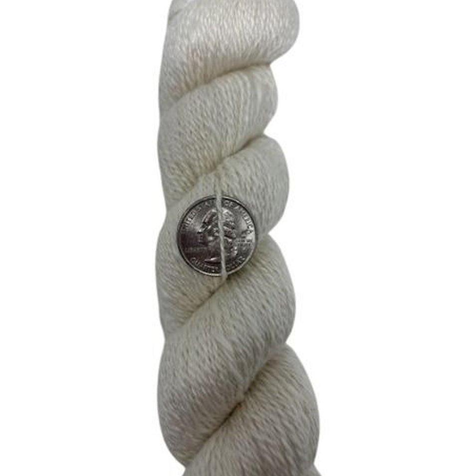 White Suri Alpaca Blend, Fingering Weight 2 Ply