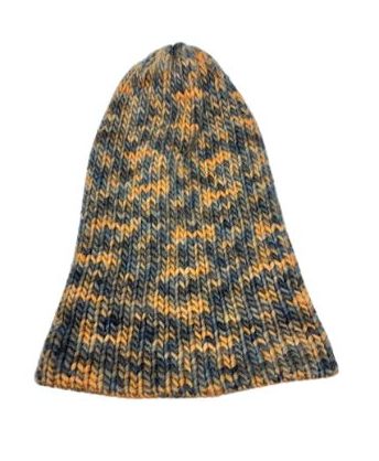 Halloween Beanie, Suri Alpaca and Wool Blend, Double Thick Reversible Winter Hat with Brim