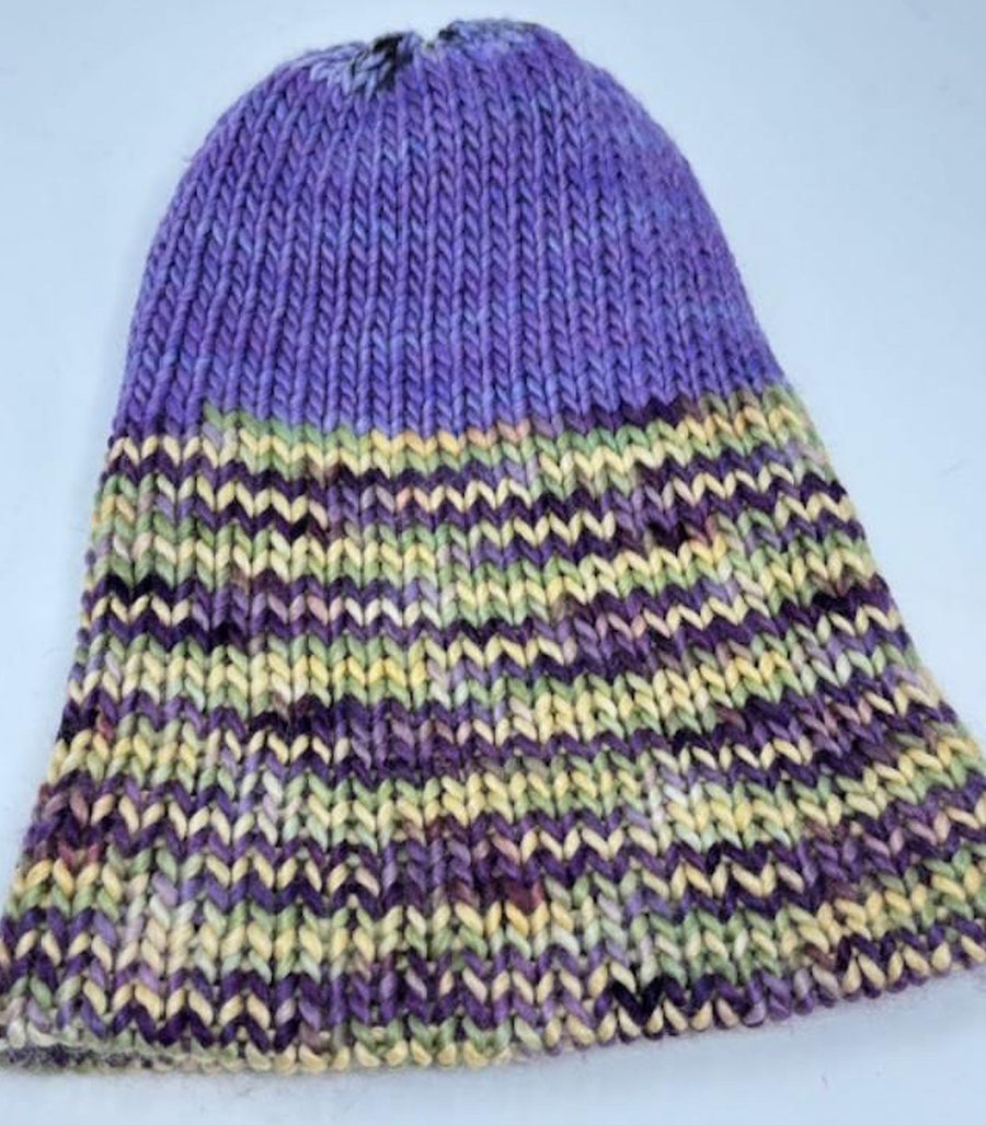 Beanie, Suri Alpaca and Wool Blend, Double Thick Reversible Winter Hat with Brim-2PointFarmAlpacas