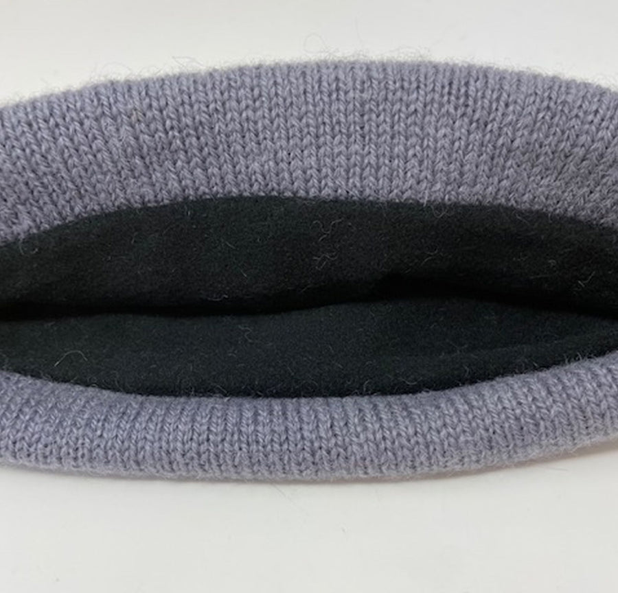 On Sale: LIned Alpaca Beanie in Slate Gray - Minor Cosmetic Flaw