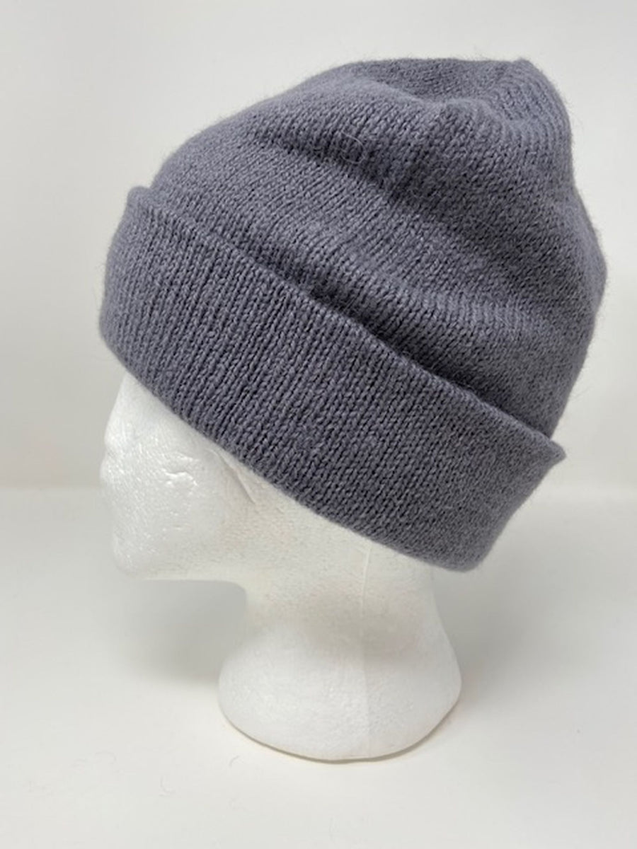 On Sale: LIned Alpaca Beanie in Slate Gray - Minor Cosmetic Flaw